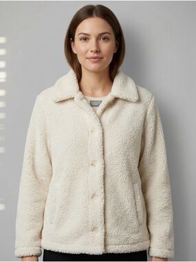 32 Degrees Cream Sherpa Jacket women’s small